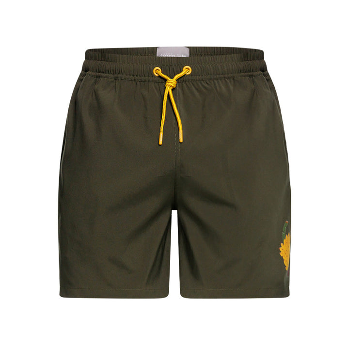 Mundo Unico Racimo board shorts in green – grape bunch print mid-length swim shorts
