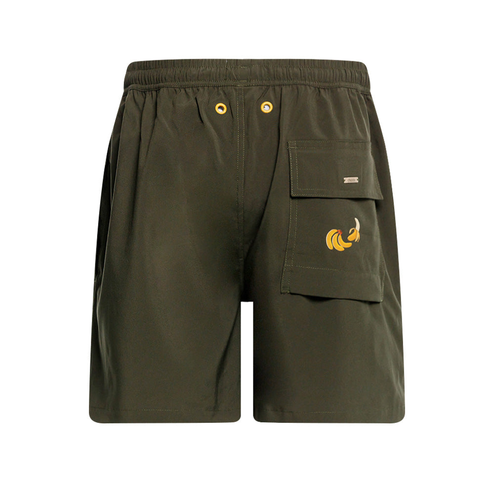 Mundo Unico Racimo board shorts in green – grape bunch print mid-length swim shorts