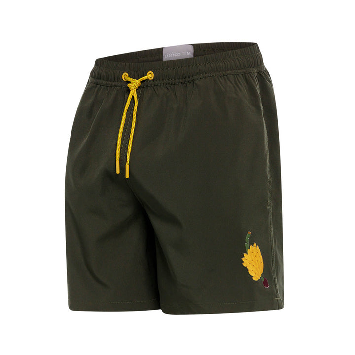 Mundo Unico Racimo board shorts in green – grape bunch print mid-length swim shorts