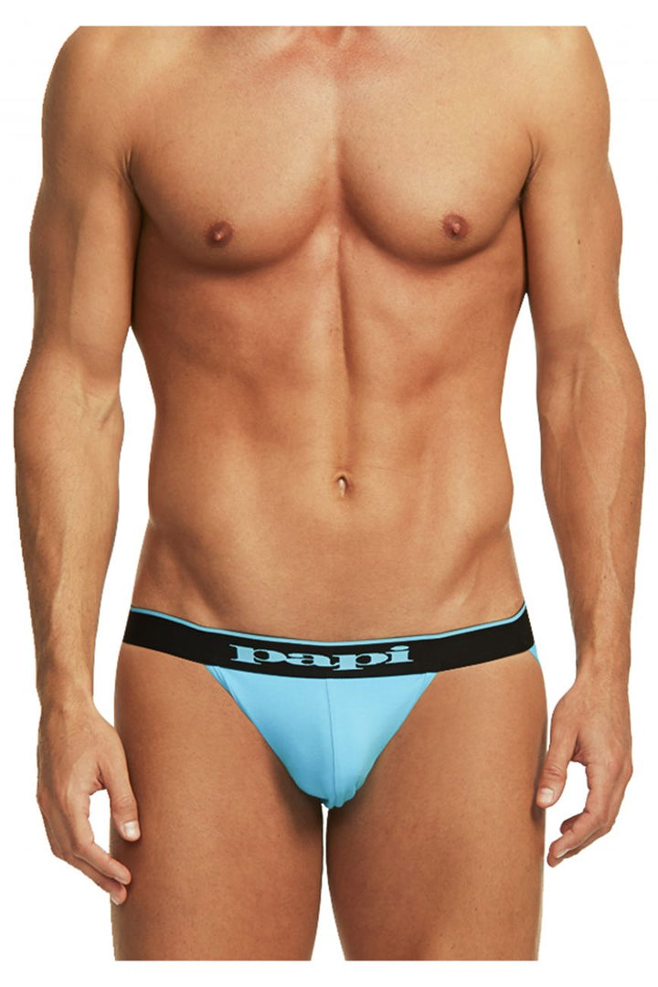 Papi 3-pack men's cotton stretch jockstraps in black cobalt and blue – athletic supporters