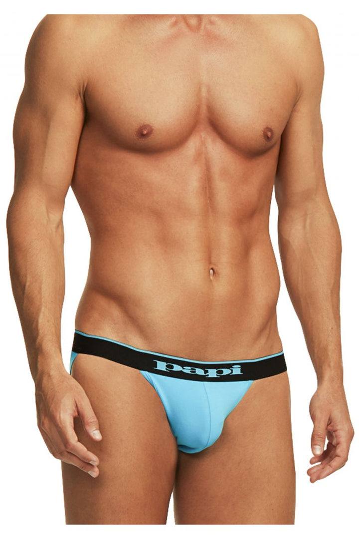 Papi 3-pack men's cotton stretch jockstraps in black cobalt and blue – athletic supporters