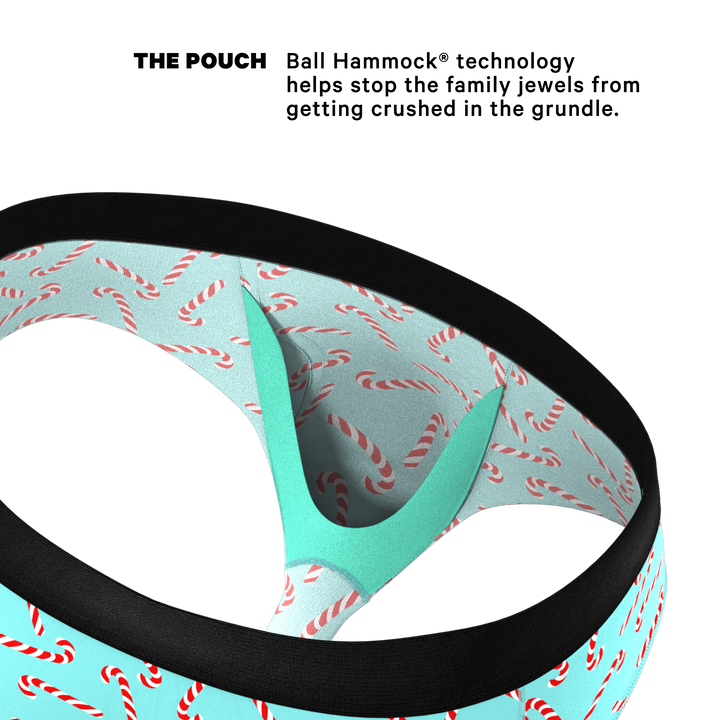Shinesty "The Peppermint Pimp Canes" Candy Cane Ball Hammock® Pouch Briefs