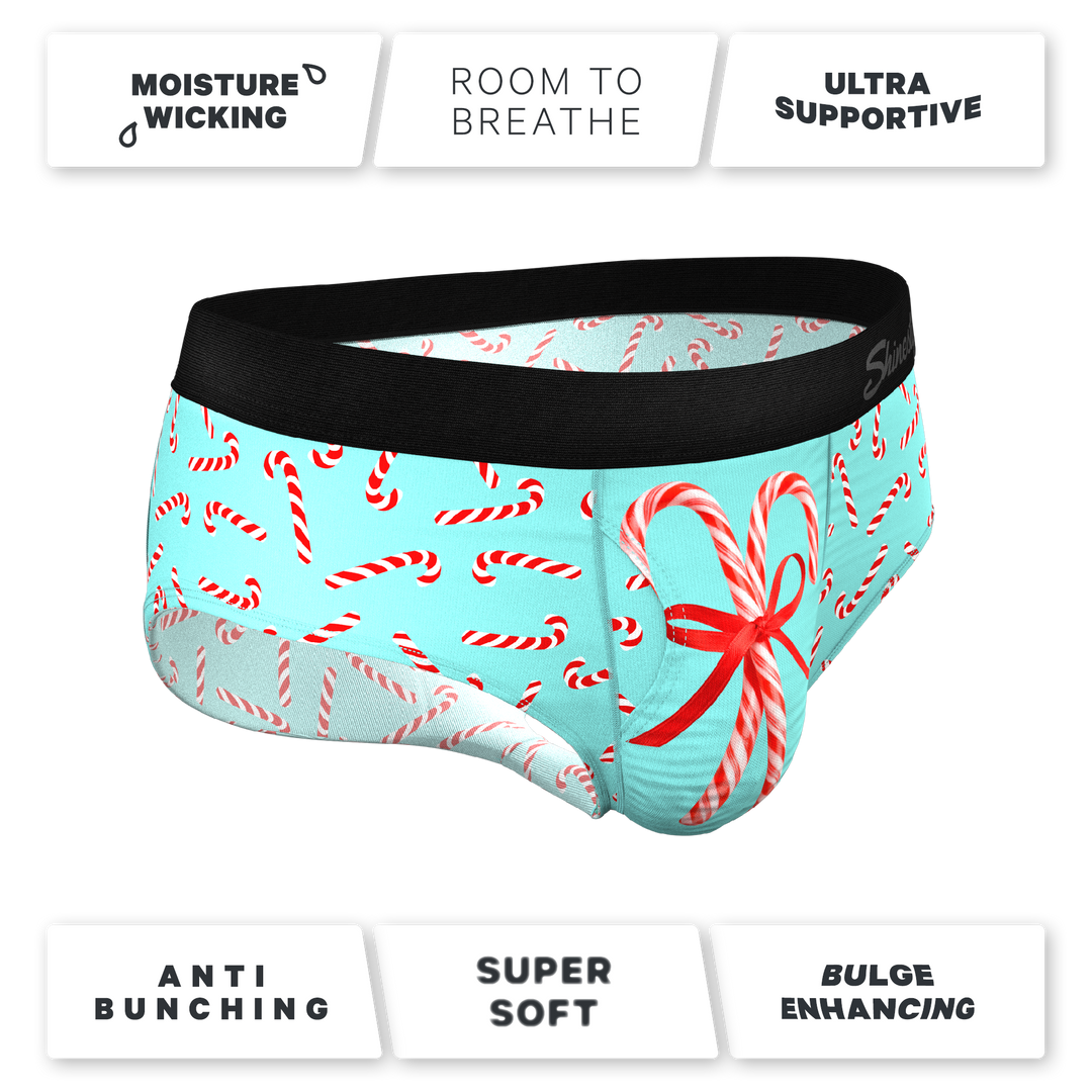 Shinesty "The Peppermint Pimp Canes" Candy Cane Ball Hammock® Pouch Briefs