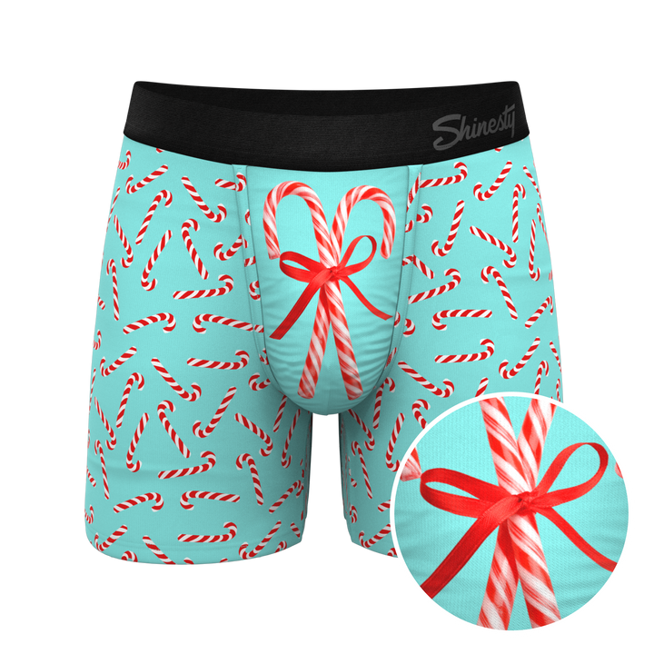 Shinesty "The Peppermint Pimp Canes" Candy Cane Ball Hammock® Pouch Boxer Briefs (Standard Length)