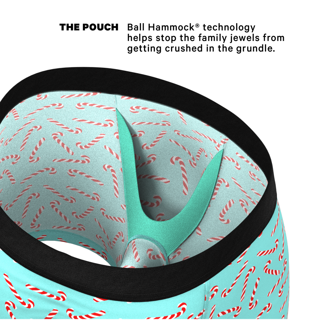 Shinesty "The Peppermint Pimp Canes" Candy Cane Ball Hammock® Pouch Boxer Briefs (Standard Length)