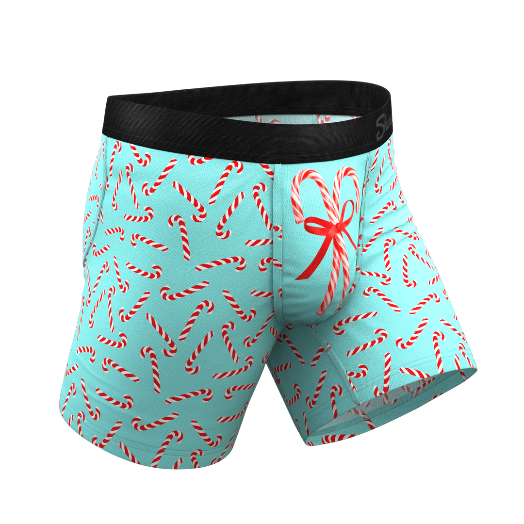 Shinesty "The Peppermint Pimp Canes" Candy Cane Ball Hammock® Pouch Boxer Briefs (Standard Length)