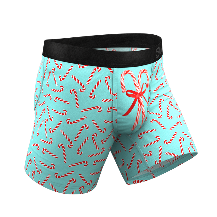Shinesty "The Peppermint Pimp Canes" Candy Cane Ball Hammock® Pouch Boxer Briefs (Standard Length)