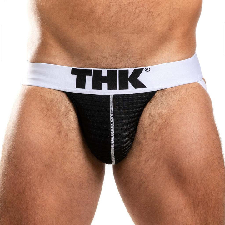 THK Performance Jock - Men's Athletic Mesh Jockstrap with 2" Logo Waistband