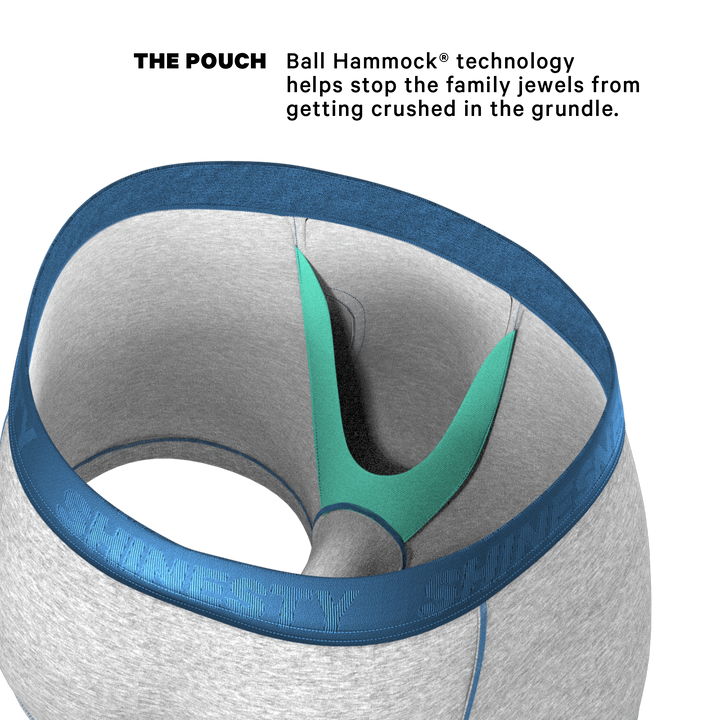 The Physical Education Heather Grey & Blue Ball Hammock® Pouch Trunks Underwear