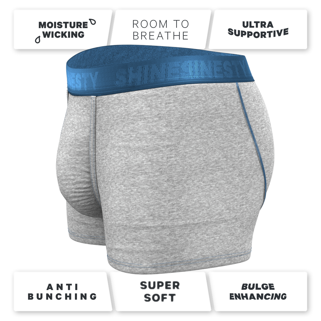 The Physical Education Heather Grey & Blue Ball Hammock® Pouch Trunks Underwear