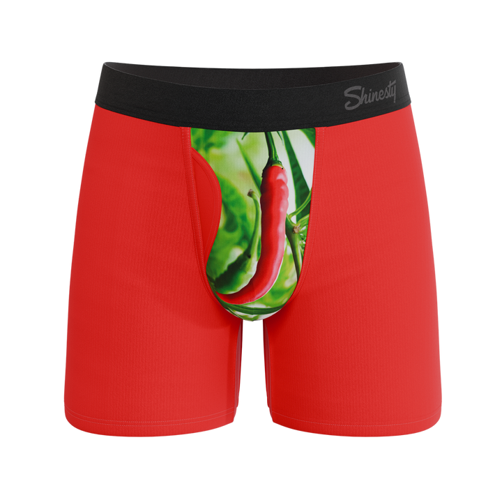 Men's Ball Hammock® Boxer Briefs with Fly - The Picante - Chili Pepper Print