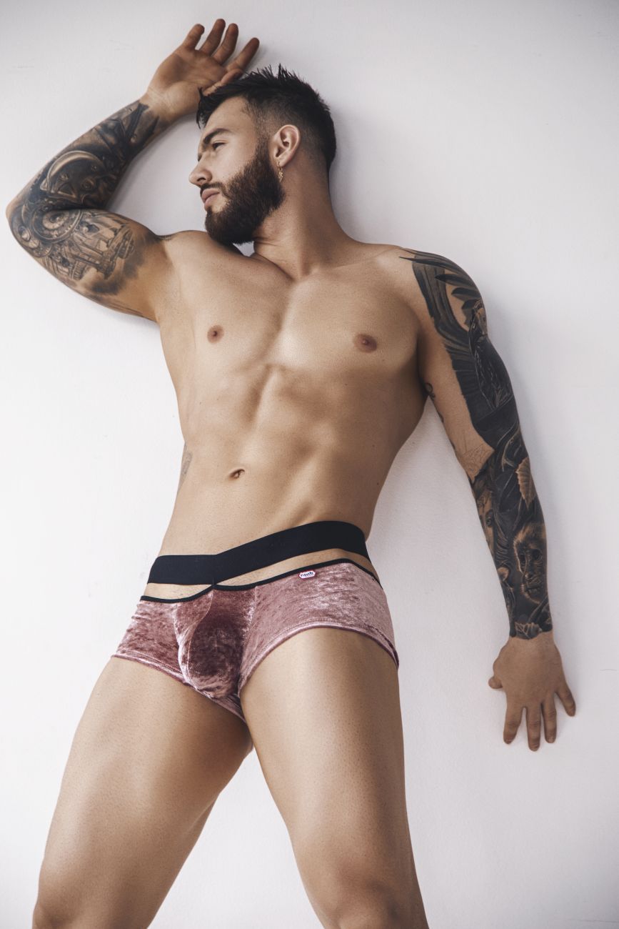 Pikante Clandestine Velvet Trunks in Pink – men's trunks