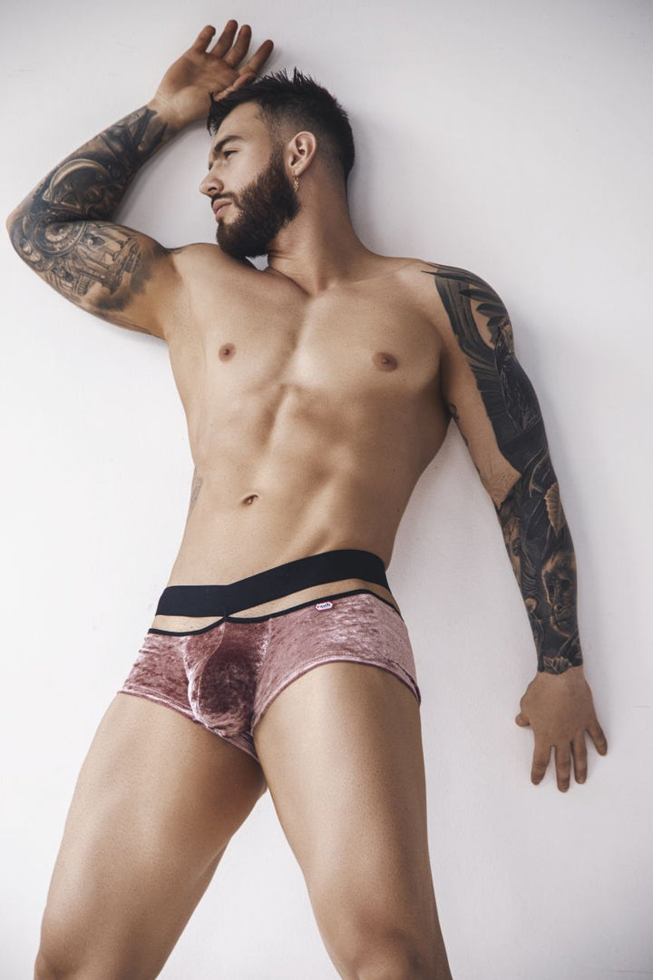 Pikante Clandestine Velvet Trunks in Pink – men's trunks