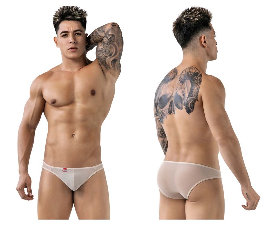 Pikante Luxury Briefs in Beige Mesh – men's briefs
