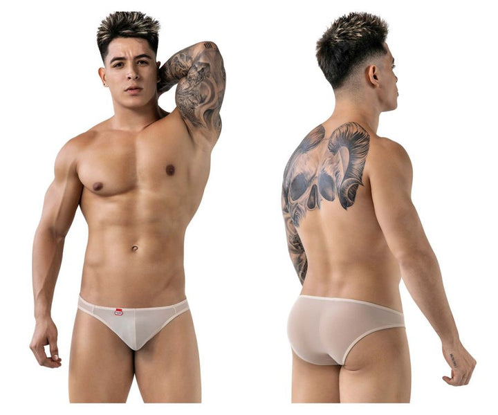 Pikante Luxury Briefs in Beige Mesh – men's briefs