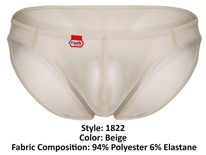 Pikante Luxury Briefs in Beige Mesh – men's briefs