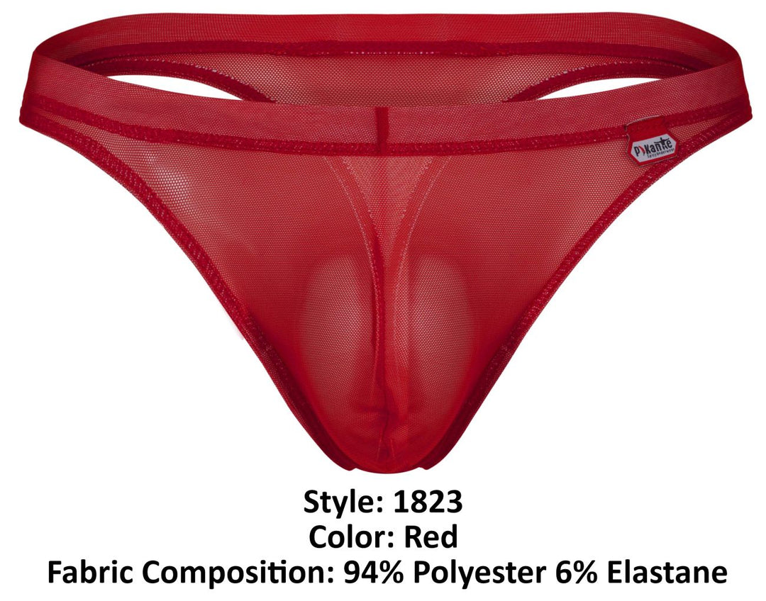 Pikante Luxury Thongs in Red Mesh – men's thongs