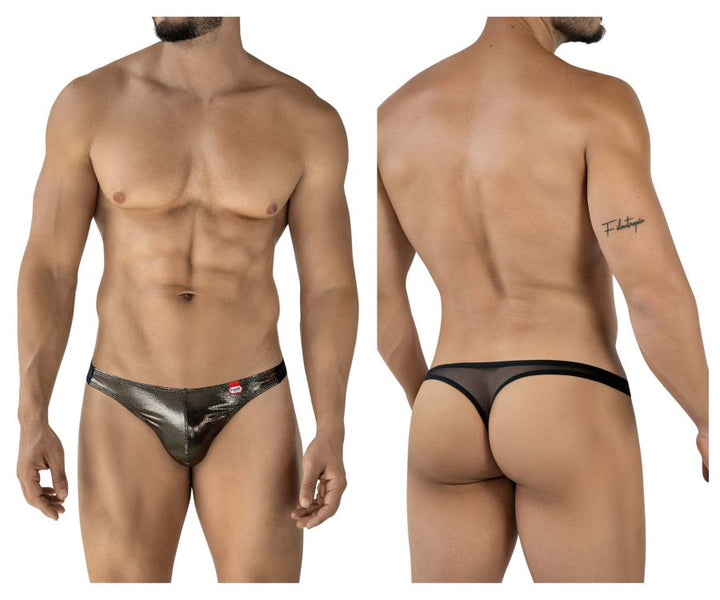 Pikante Gold Cup Men's Thong in Black – men's thongs
