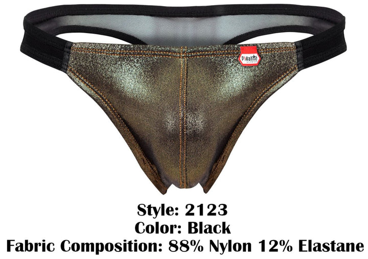 Pikante Gold Cup Men's Thong in Black – men's thongs