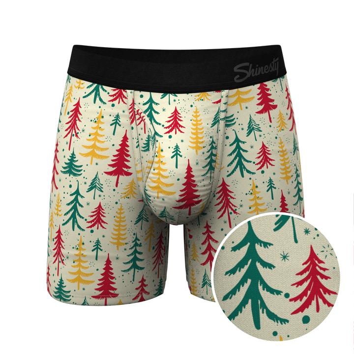The Pine Tree Playboy Retro Christmas Ball Hammock® Pouch Underwear with Fly