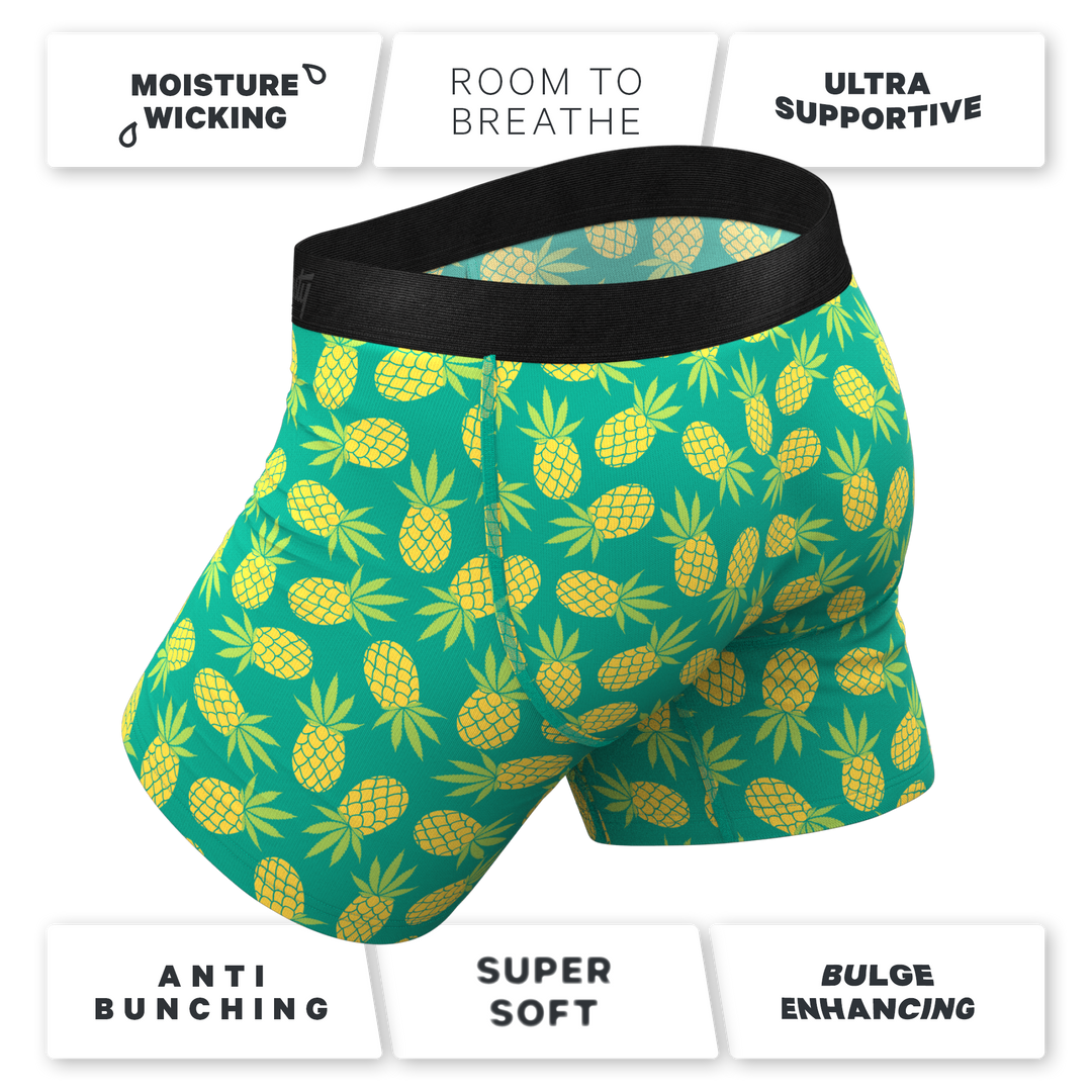 Shinesty "Pineapple Express" Tropical Ball Hammock® Pouch Boxer Briefs with Fly