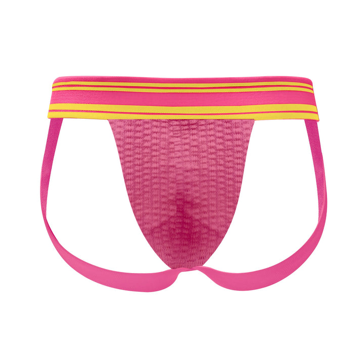 HisJock Core Jock in Circuit Party Pink 2 inch waistband – men's pink athletic jockstrap