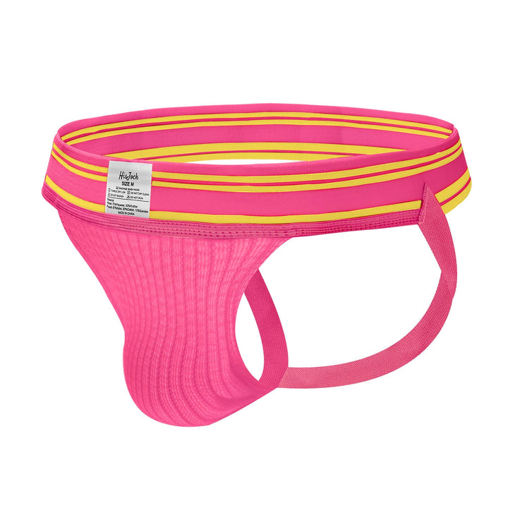 HisJock Core Jock in Circuit Party Pink 2 inch waistband – men's pink athletic jockstrap