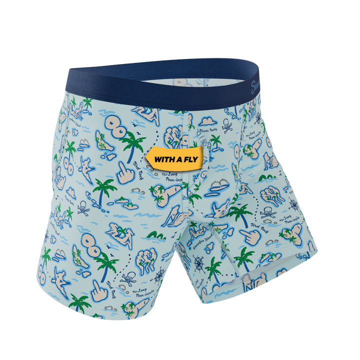 Shinesty The Pirates Booty naughty map Ball Hammock boxer briefs with fly – novelty underwear