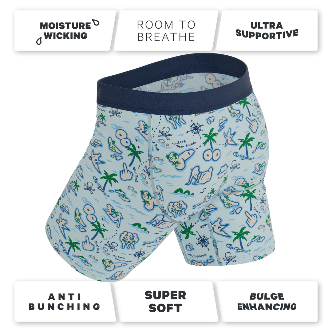 Shinesty The Pirates Booty naughty map long leg Ball Hammock boxer briefs – funny pirate underwear