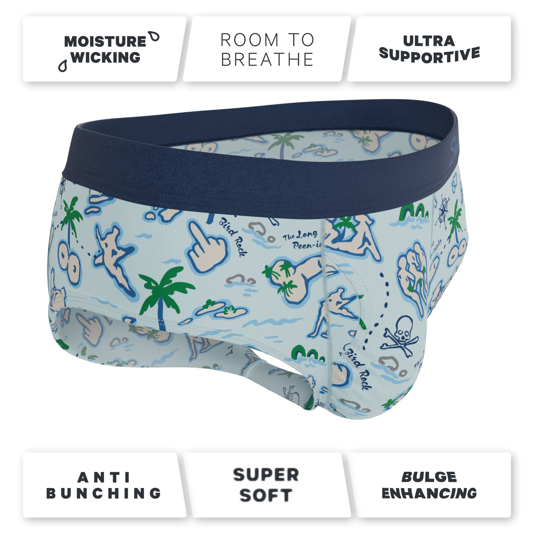 Shinesty The Pirates Booty naughty map Ball Hammock briefs – funny novelty brief underwear
