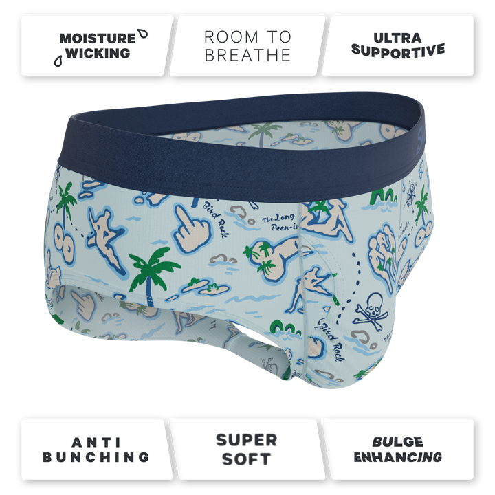 Shinesty The Pirates Booty naughty map Ball Hammock briefs – funny novelty brief underwear