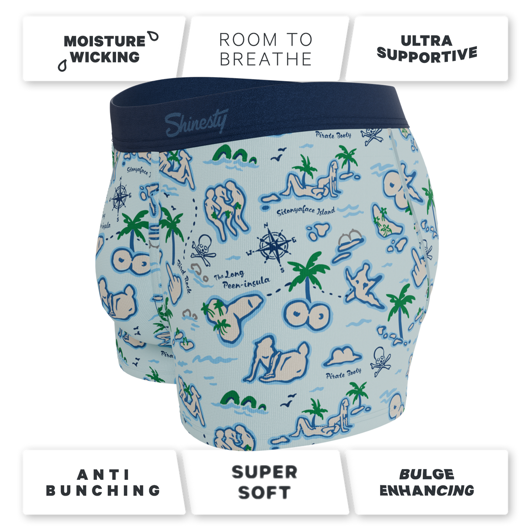 Shinesty The Pirates Booty naughty map Ball Hammock trunks – funny pirate trunk underwear