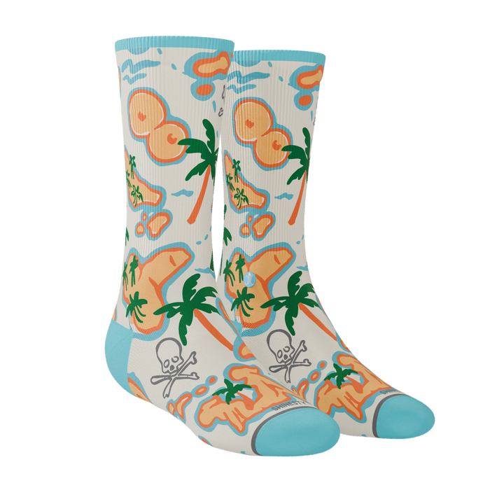 The Pirate's Booty | Naughty Map Men's Heel Hammock™ Crew Socks