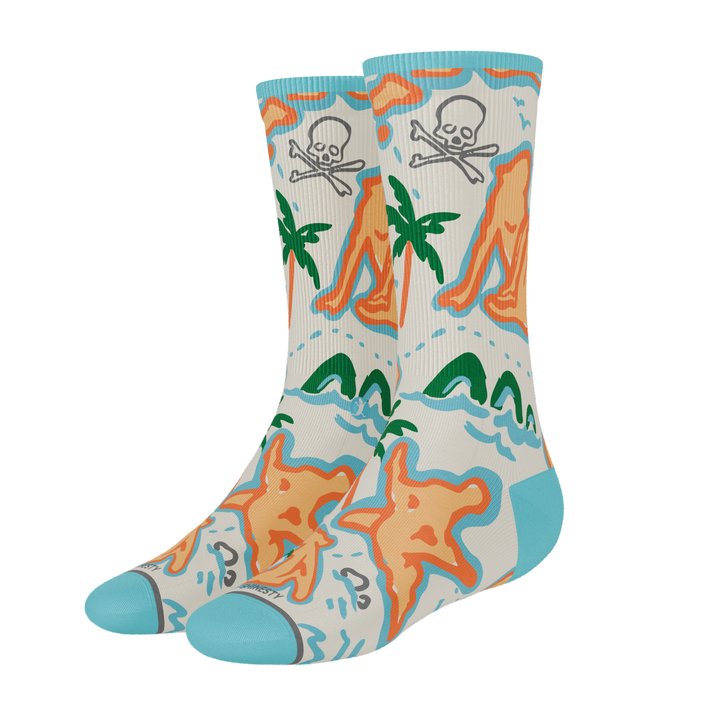 The Pirate's Booty | Naughty Map Men's Heel Hammock™ Crew Socks