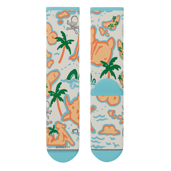 The Pirate's Booty | Naughty Map Men's Heel Hammock™ Crew Socks