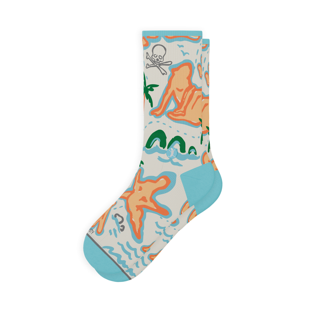 The Pirate's Booty | Naughty Map Men's Heel Hammock™ Crew Socks