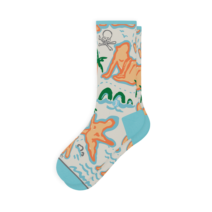 The Pirate's Booty | Naughty Map Men's Heel Hammock™ Crew Socks