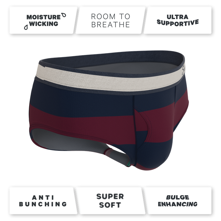 Shinesty The Pitch rugby stripe Ball Hammock pouch underwear briefs – men's rugby stripe brief