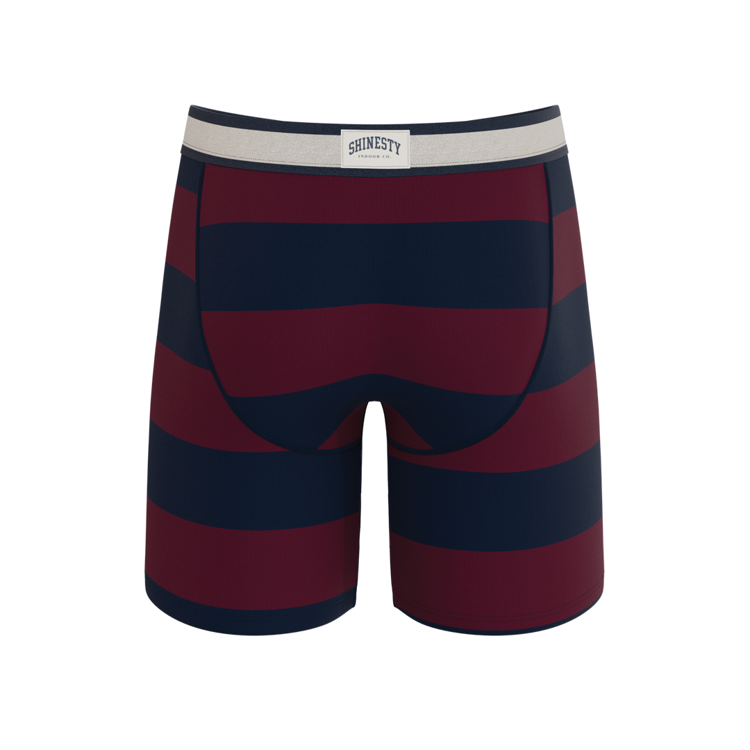 Shinesty The Pitch rugby stripe Ball Hammock long leg underwear with fly – men's rugby stripe long leg boxer