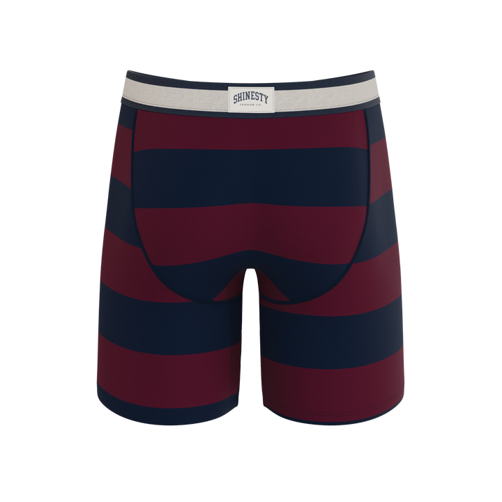 Shinesty The Pitch rugby stripe Ball Hammock long leg underwear with fly – men's rugby stripe long leg boxer
