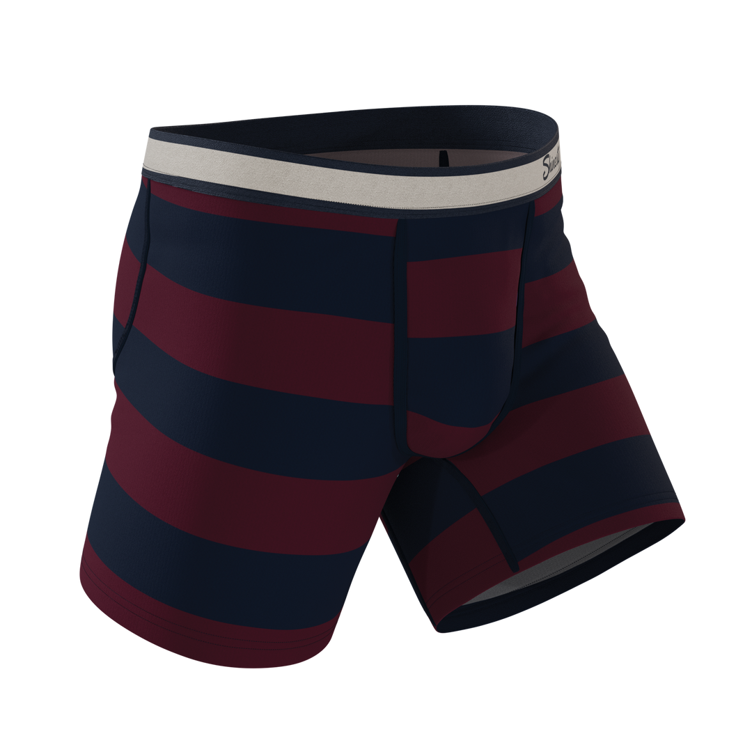 Shinesty The Pitch rugby stripe Ball Hammock pouch underwear – men's rugby stripe boxer briefs