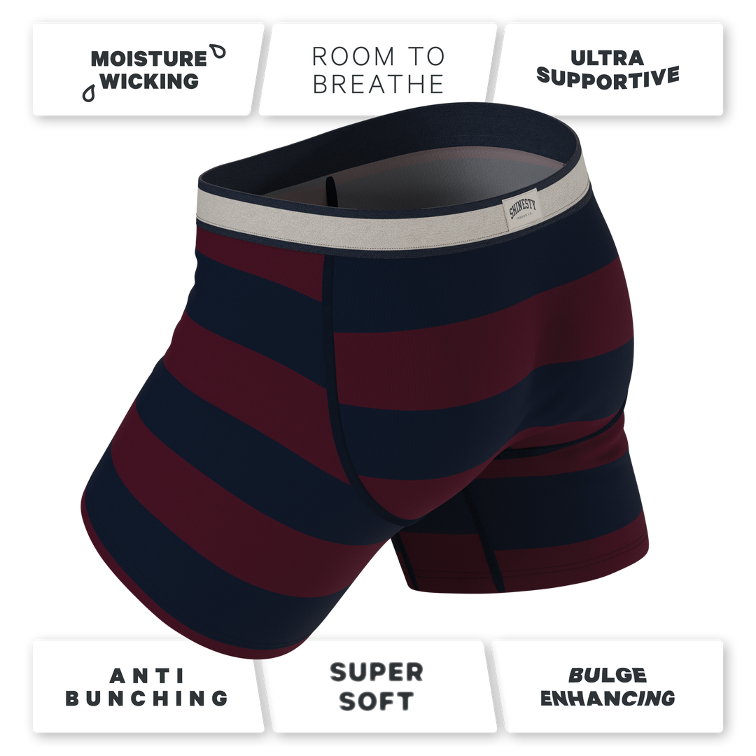 Shinesty The Pitch rugby stripe Ball Hammock pouch underwear – men's rugby stripe boxer briefs