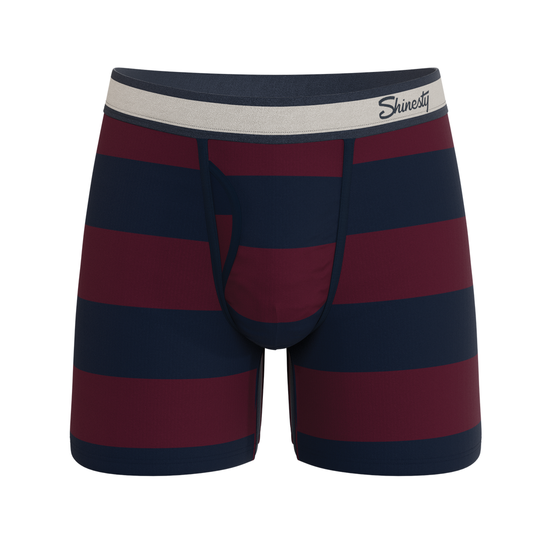 Shinesty The Pitch rugby stripe Ball Hammock underwear with fly – men's rugby stripe boxer brief fly
