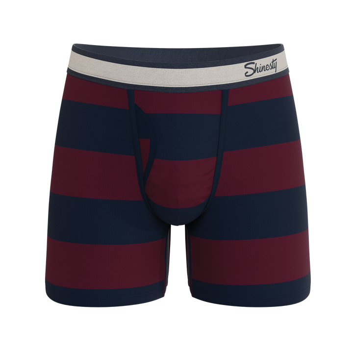 Shinesty The Pitch rugby stripe Ball Hammock underwear with fly – men's rugby stripe boxer brief fly