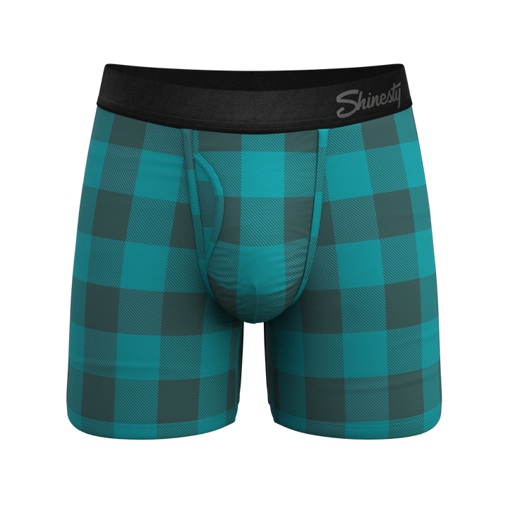 Green Buffalo Check Plaid Underwear | Ball Hammock® Pouch with Fly
