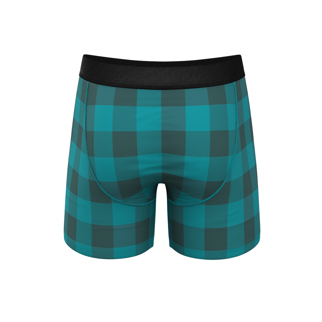 Green Buffalo Check Plaid Underwear | Ball Hammock® Pouch with Fly