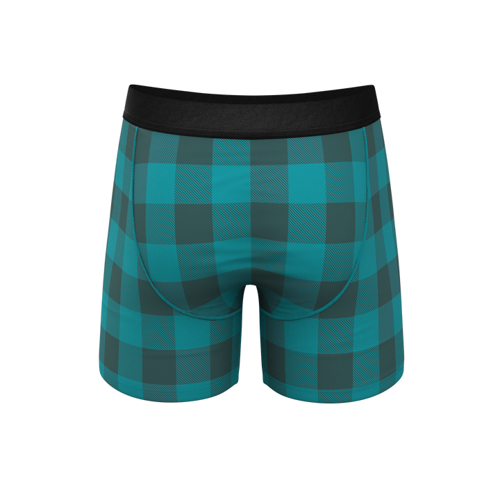 Green Buffalo Check Plaid Underwear | Ball Hammock® Pouch with Fly