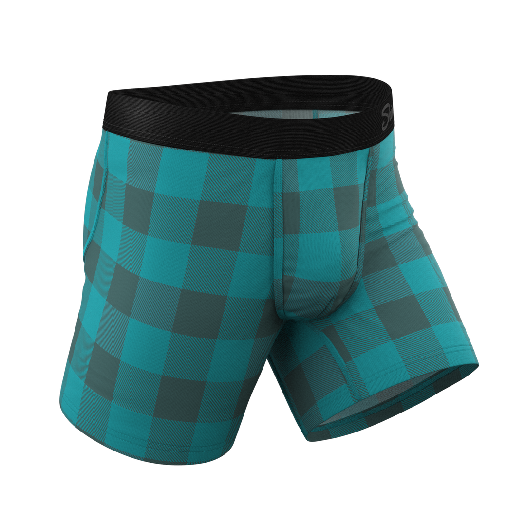 The Plaid And Simple Green Buffalo Check Ball Hammock® Pouch Underwear