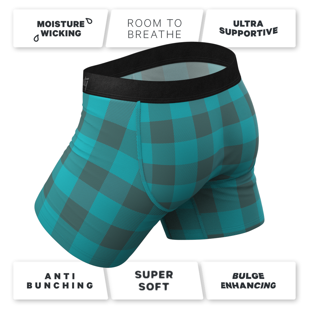 The Plaid And Simple Green Buffalo Check Ball Hammock® Pouch Underwear