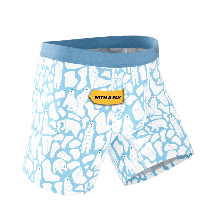 The Polar Polka | Polar Bear Scene Ball Hammock® Pouch Underwear With Fly